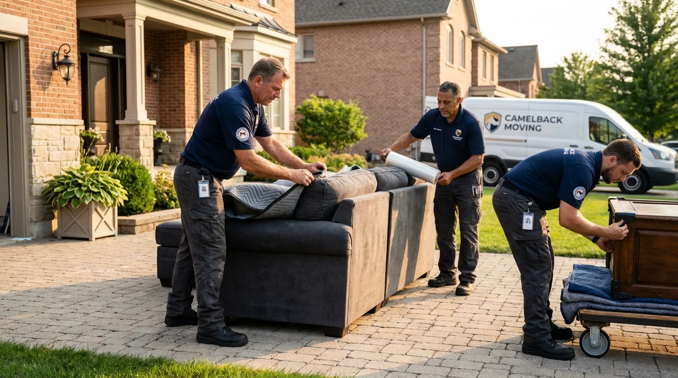 Large estate moving crew wrapping furniture in Somers Point, NJ