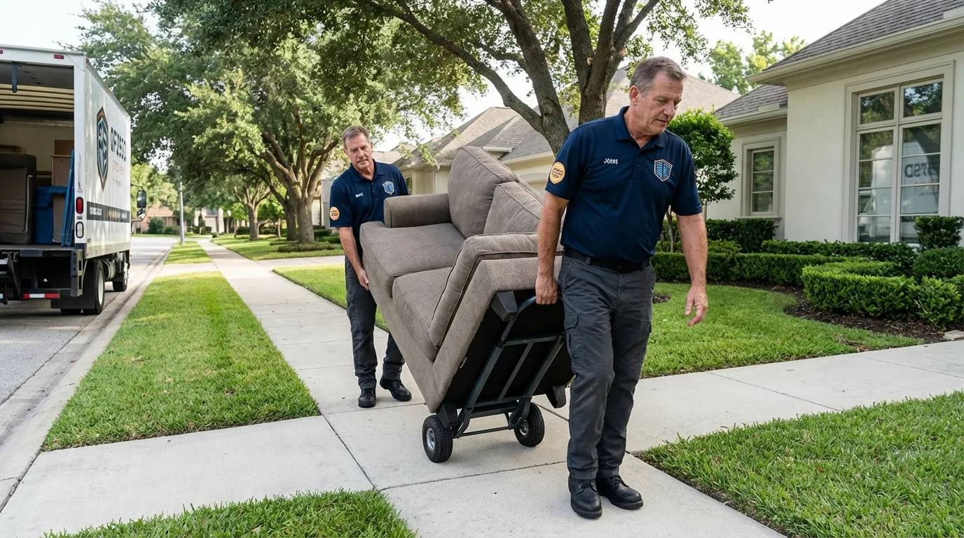 Local residential moving crew loading furniture in Somers Point, NJ