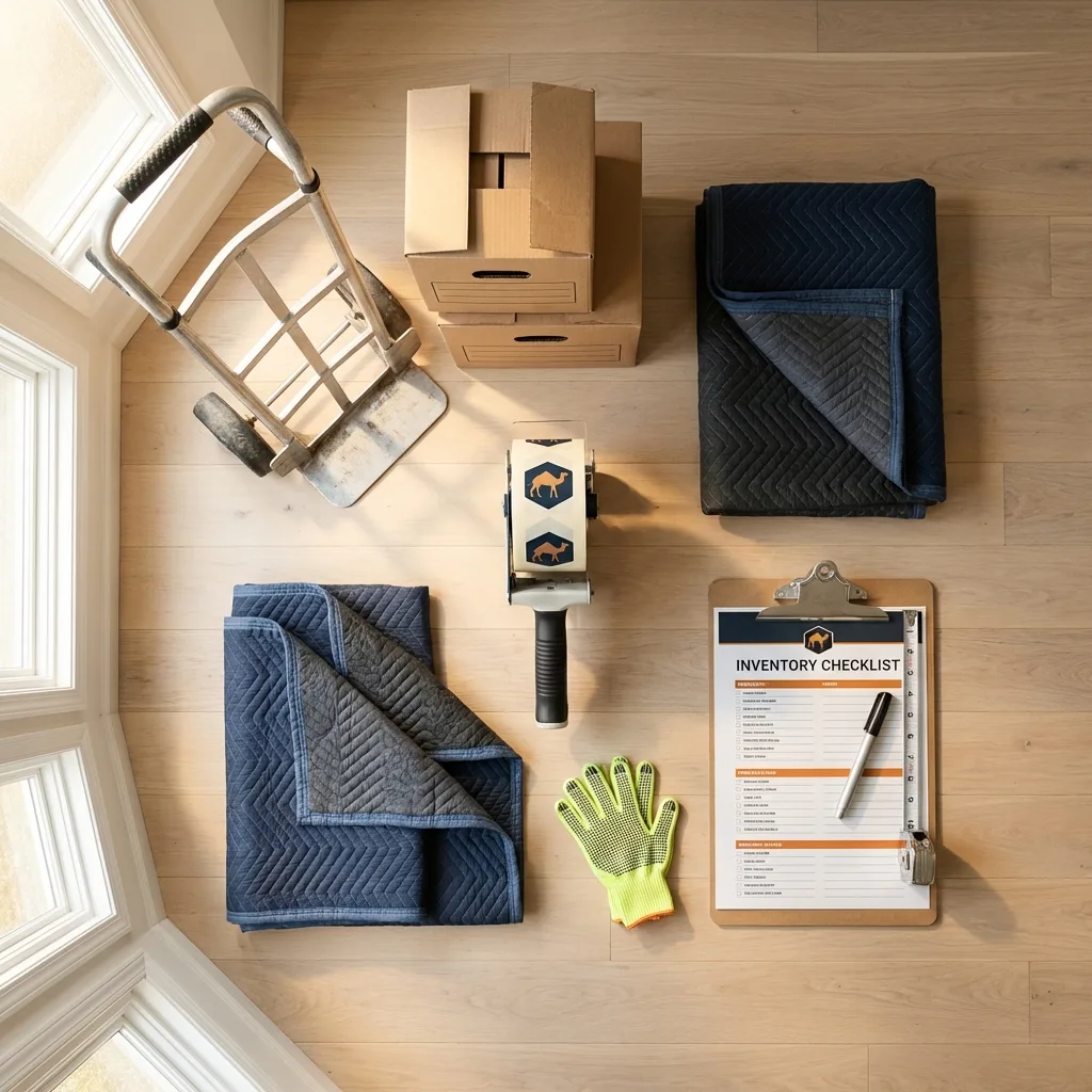 Professional moving supplies and packing materials layout for Somers Point residential relocations